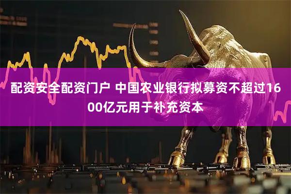 配资安全配资门户 中国农业银行拟募资不超过1600亿元用于补充资本